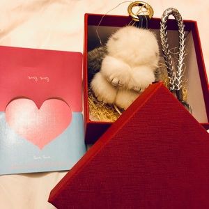 Genuine mink fur bag charm and key chain